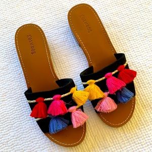 Soludos Pom Pom Slip On Mules